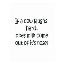 If A Cow Laughs Hard Postcards