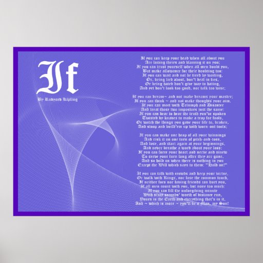 IF by Rudyard Kipling Poster Print