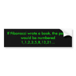 If Fibonacci wrote the book, the pages would be... Bumper Sticker