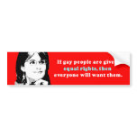 If gay people get equal rights then everyone will  bumper stickers