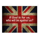 If God is for us Drapeau Anglais Carte Postale