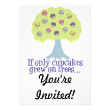 If only Cupcakes on Trees Invite