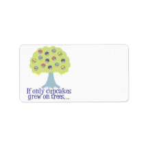 If only Cupcakes on Trees Personalized Address Label