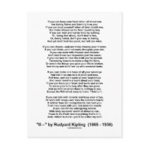 If Poem By Rudyard Kipling (Inspirational Poem) Postcards