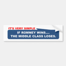 If Romney wins, the middle class loses. Bumper Sticker
