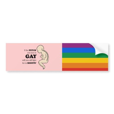If the fetus you save is gay bumper stickers by lesbian