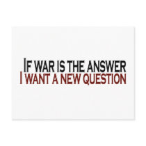 If War Is The Answer Postcard