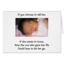 If you choose to tell her, If she wants to know Greeting Card