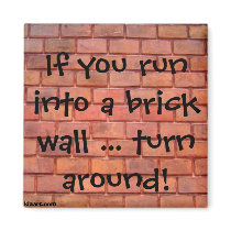If you run into a brick wall ... turn around! Magn Refrigerator Magnets