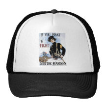 If You Want To Fight Join The Marines Mesh Hats