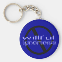 Ignorance obstinée Keychain (lettres bleues) d'int porte-clés