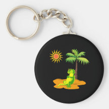 Iguana In The Desert Keychains