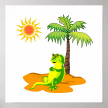 Iguana In The Desert Poster