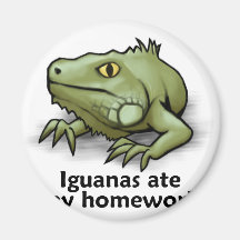 Iguanas ate my Homework Fridge Magnets