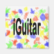iguitar music musician black text magnet