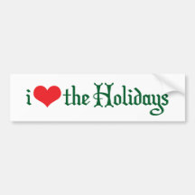 iHeart the Holidays Bumper Sticker