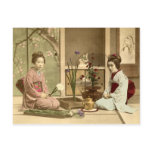 Ikebana - Beautiful Kimono Girls Arranging Flowers Post Card