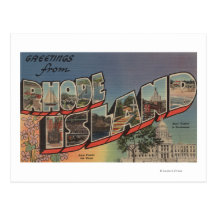 Île de Rhode (capitale de l'État/fleur) Carte Postale