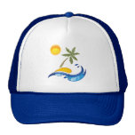 Île, paume, mer et Sun Casquette De Camionneur