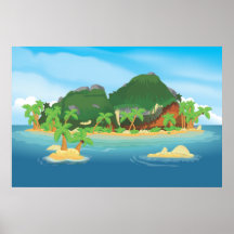 Île tropicale de trésor posters
