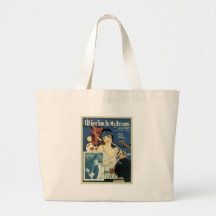 I'll See You In My Dreams Vintage Songbook Cover Canvas Bags