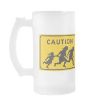 Illegal Aliens Crossing Highway Sign Mugs