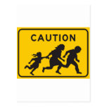 Illegal Aliens Crossing Highway Sign Post Card