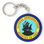 ILLEGAL IMMIGRATION STARTED IN 1492 keychains