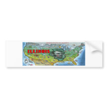 Illinois USA Map Bumper Sticker