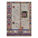 Illuminated page from the Book of Psalms Greeting Card