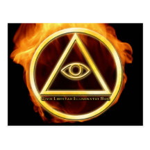 Illuminati on Fire Post Card
