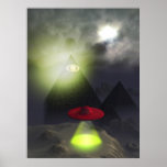 Illuminati Pyramid and UFO Print
