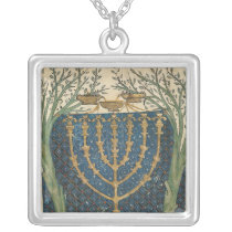 Illumination of a menorah, from necklaces