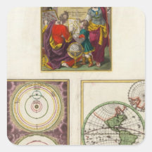 Illus Title Page Solar system, Charte vom Globo Square Sticker