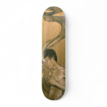 Illustrated Eyes Of Smoke Skate Board