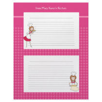 Illustrated recipe pages for binders custom letterhead