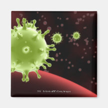 Illustrated rendering of the SARS coronavirus Fridge Magnet