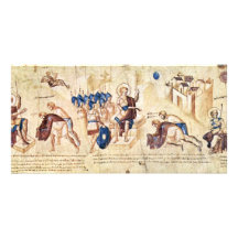 Illustrated Scroll Of The Scene Of Joshua: Joshua Personalized Photo Card