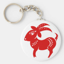 ILLUSTRATION CHINOISE DE LA CHÈVRE PAPERCUT DE ZOD PORTE-CLEFS