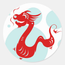 ILLUSTRATION CHINOISE DU DRAGON PAPERCUT DE ZODIAQ AUTOCOLLANT