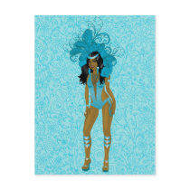 Illustration for carnival costume o las vegas show post cards