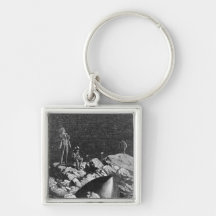 Illustration from 'From the Earth to the Moon' Keychains