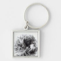 Illustration from 'The Last of the Mohicans' Key Chain
