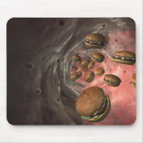 Illustration of a blood vessel with burgers mouse pads