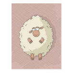 Illustration of a cute and funny giant sheep postcards