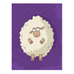 Illustration of a cute and funny giant sheep post card
