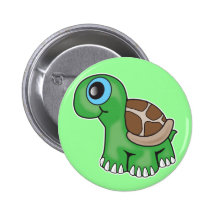 Illustration of a Cute Baby Turtle Pinback Button