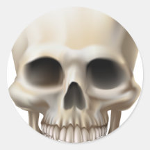 Illustration of a human skull round stickers