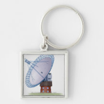 Illustration of a radio telescope key chains