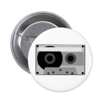 illustration of audio cassette pinback buttons
